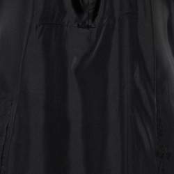 Prada Black Silk Satin Collared Shift Dress L