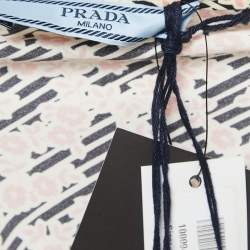 Prada Multicolor Printed Silk Plunge Neck Ramage Gown L 