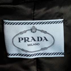 Prada Black Re-Nylon Gabardine Belted Puffer Jacket S
