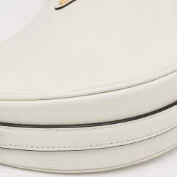 Pre Owned Prada White Leather Arqué Shoulder Bag
