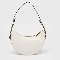 Pre Owned Prada White Leather Arqué Shoulder Bag