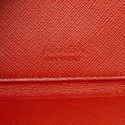 Prada Multicolor Saffiano Leather Bifold Card Holder