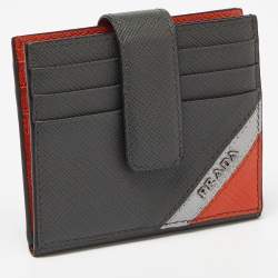 Prada Multicolor Saffiano Leather Bifold Card Holder