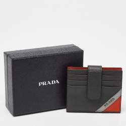 Prada Multicolor Saffiano Leather Bifold Card Holder