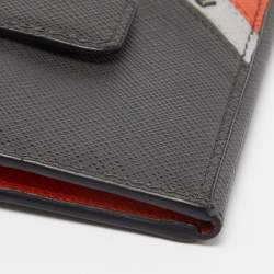 Prada Multicolor Saffiano Leather Bifold Card Holder