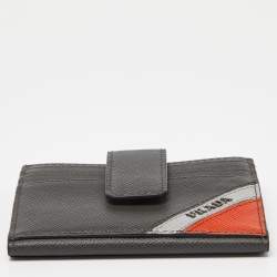 Prada Multicolor Saffiano Leather Bifold Card Holder