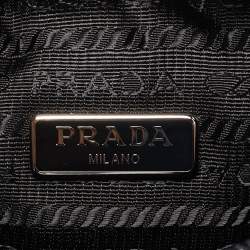 Pre Owned Prada Black Nylon Re-Edition 2000 Baguette Bag