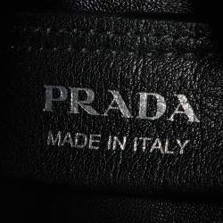 Prada Black Vitello Daino Soft Leather Mini Top Zip Bag