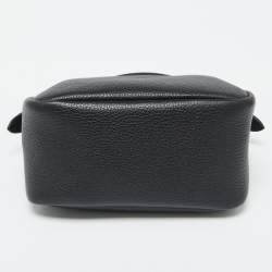 Prada Black Vitello Daino Soft Leather Mini Top Zip Bag