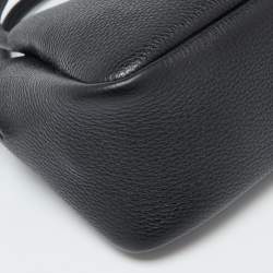 Prada Black Vitello Daino Soft Leather Mini Top Zip Bag