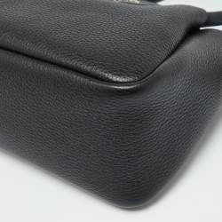 Prada Black Vitello Daino Soft Leather Mini Top Zip Bag