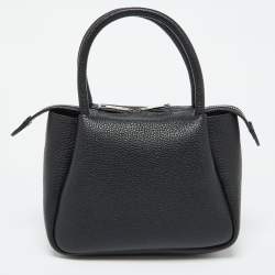 Prada Black Vitello Daino Soft Leather Mini Top Zip Bag