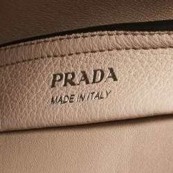 Pre Owned Prada Light Beige Vitello Daino Soft Leather Mini Dynamique Tote