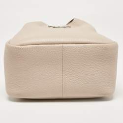 Pre Owned Prada Light Beige Vitello Daino Soft Leather Mini Dynamique Tote