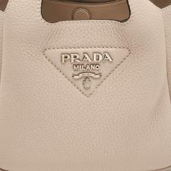 Pre Owned Prada Light Beige Vitello Daino Soft Leather Mini Dynamique Tote
