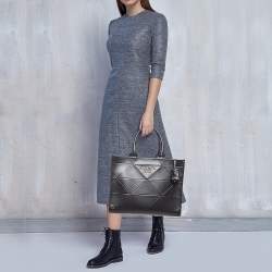 Prada Black Soft Calf Leather Medium Symbole Tote