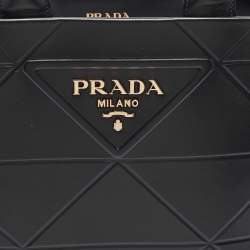 Prada Black Soft Calf Leather Medium Symbole Tote