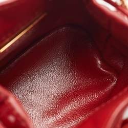 Prada Cherry Red Patent Leather Mini Chain Pouch