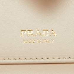 Prada Beige Saffiano Leather Compact Wallet