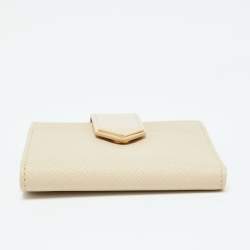 Prada Beige Saffiano Leather Compact Wallet