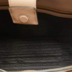 Pre Owned Prada Beige Saffiano and Soft City Leather Tote