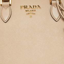 Pre Owned Prada Beige Saffiano and Soft City Leather Tote