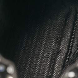 Prada Black Nylon Crystals Embellished Drawstring Pouch