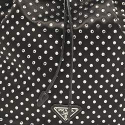 Prada Black Nylon Crystals Embellished Drawstring Pouch