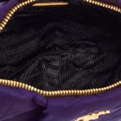 Prada Purple Pleated Nylon Wristlet Clutch