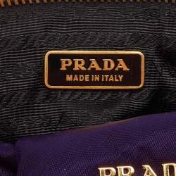 Prada Purple Pleated Nylon Wristlet Clutch