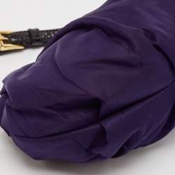 Prada Purple Pleated Nylon Wristlet Clutch