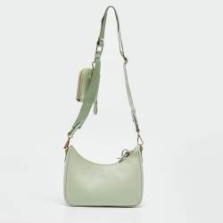 Pre Owned Prada Light Green Nylon Re-Edition 2005 Baguette Bag