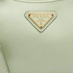 Pre Owned Prada Light Green Nylon Re-Edition 2005 Baguette Bag