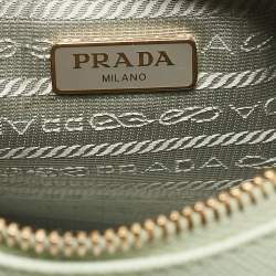 Pre Owned Prada Light Green Nylon Re-Edition 2005 Baguette Bag