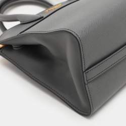 Pre Owned Prada Grey Saffiano and City Leather Paradigme Tote