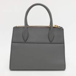 Pre Owned Prada Grey Saffiano and City Leather Paradigme Tote