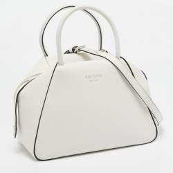 Prada White Softy Leather Supernova Satchel