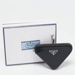 Prada Black Leather Triangle Pouch