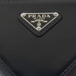 Prada Black Leather Triangle Pouch