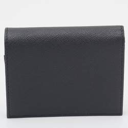 Pre Owned Prada Black Saffiano Metal Leather Bifold Wallet