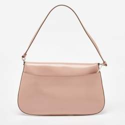 Prada Light Pink Leather Cleo Flap Shoulder Bag