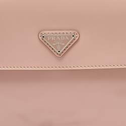 Prada Light Pink Leather Cleo Flap Shoulder Bag