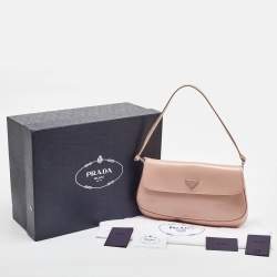 Prada Light Pink Leather Cleo Flap Shoulder Bag