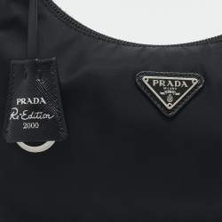 Prada Black Nylon Mini Re-Edition 2000 Baguette Bag