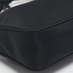 Prada Black Nylon Mini Re-Edition 2000 Baguette Bag