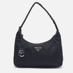Prada Black Nylon Mini Re-Edition 2000 Baguette Bag
