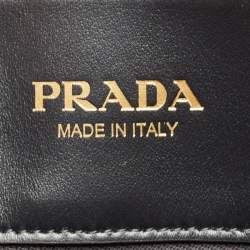 Prada Black/Beige Triangolo Symbole Embroidered Jacquard Large Tote