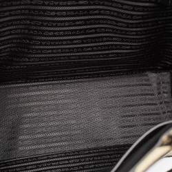 Prada Black/Beige Triangolo Symbole Embroidered Jacquard Large Tote