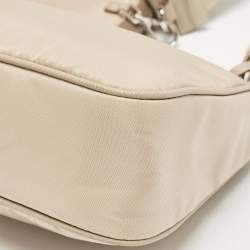 Prada Beige Nylon Re-Edition 2005 Shoulder Bag