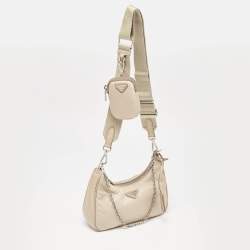 Prada Beige Nylon Re-Edition 2005 Shoulder Bag